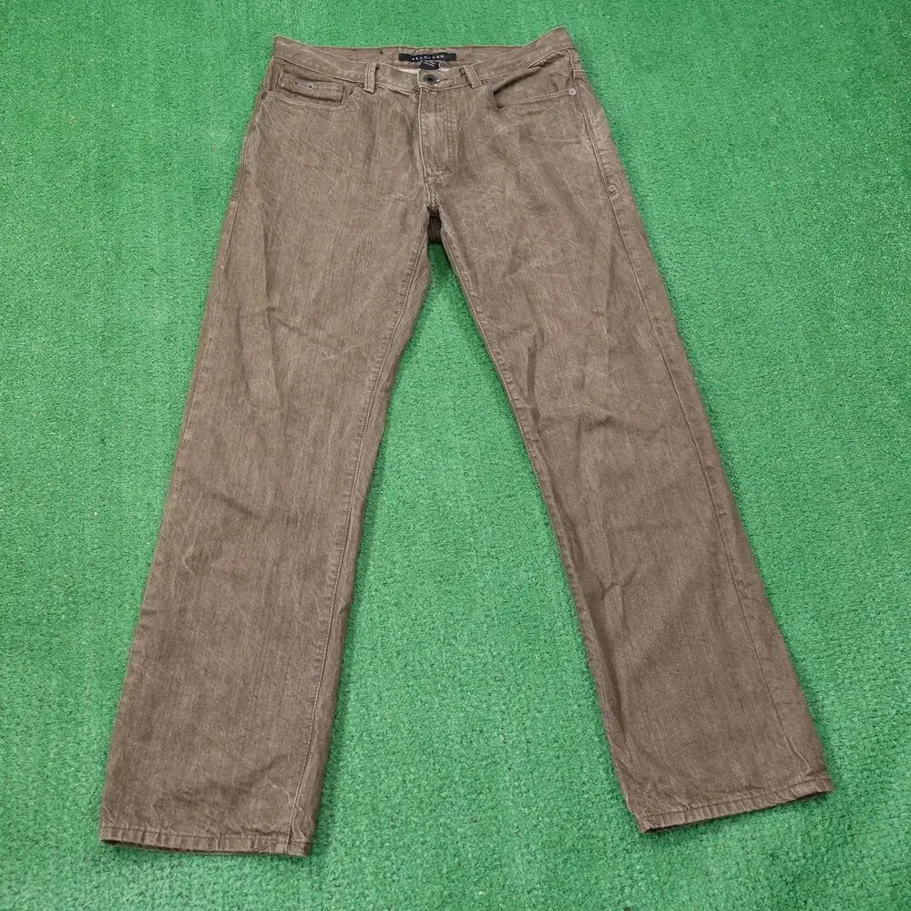 SEAN JOHN HAMILTON RELAXED FIT BROWN‎ POCKET FLAP JEANS MENS SIZE 34